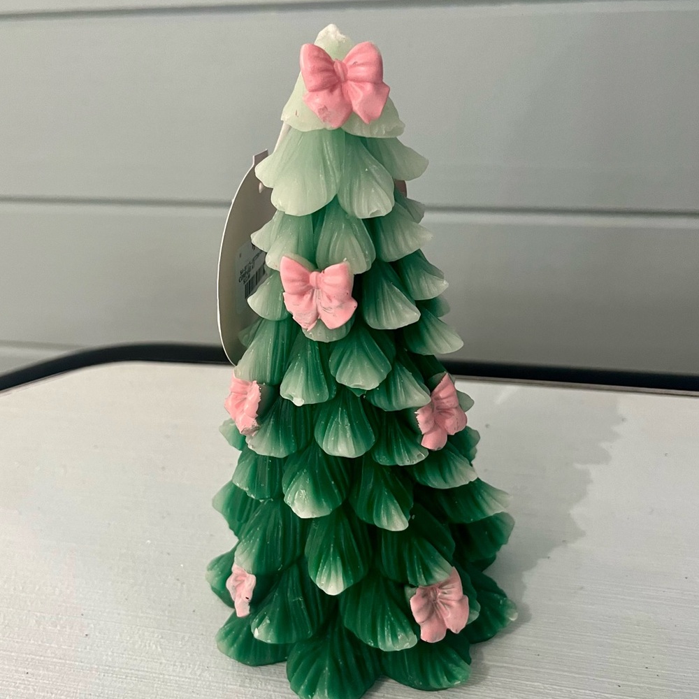 Viral Pink Bow Christmas Tree Candle Sincerely Jules